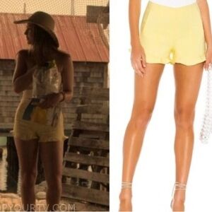 1.state yellow ruffle shorts seen on sarah cameron (madelyn cline)